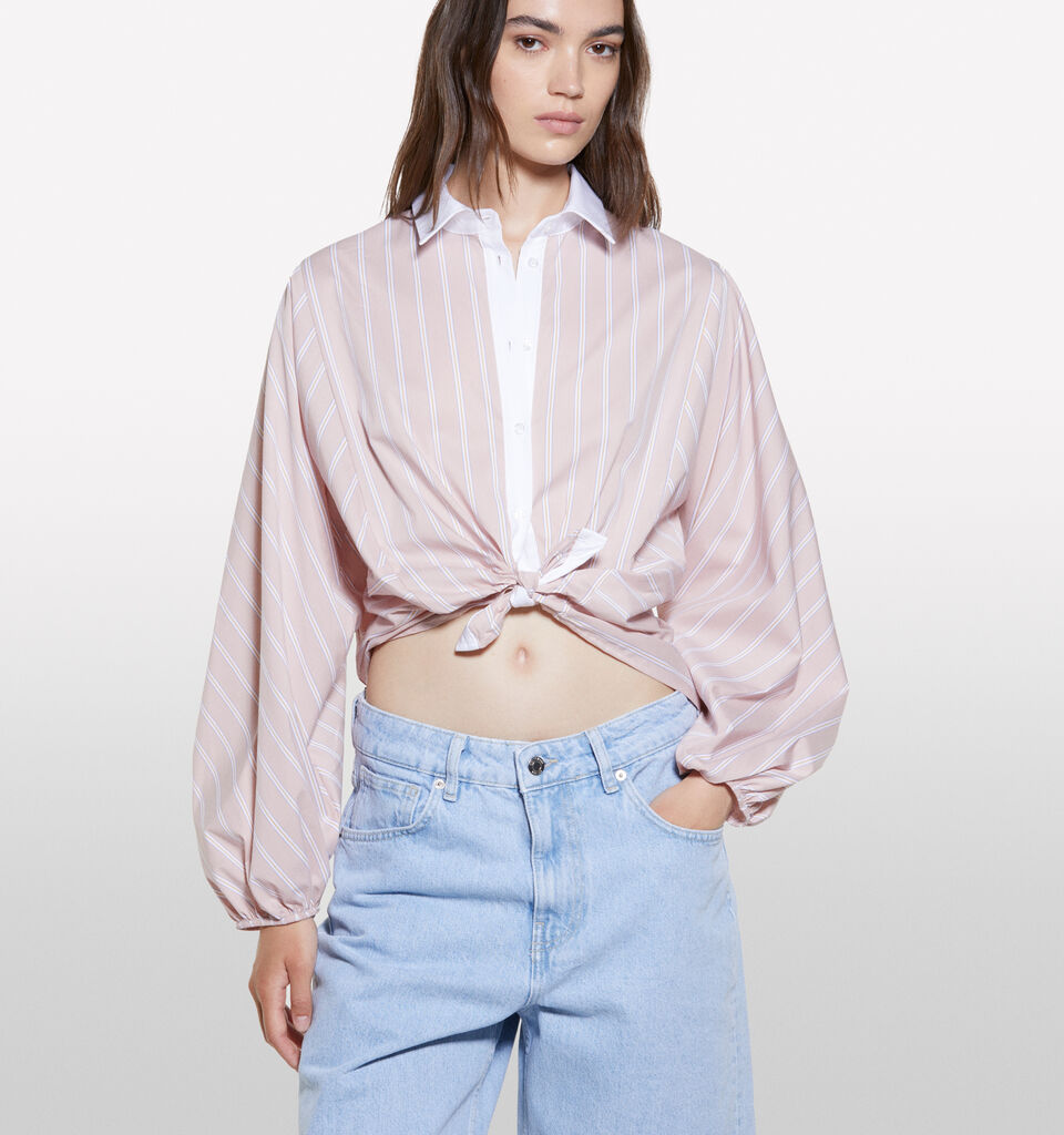 Camicia a righe rosa con contrasto - camicie da donna - Rosa | Sisley image number 4